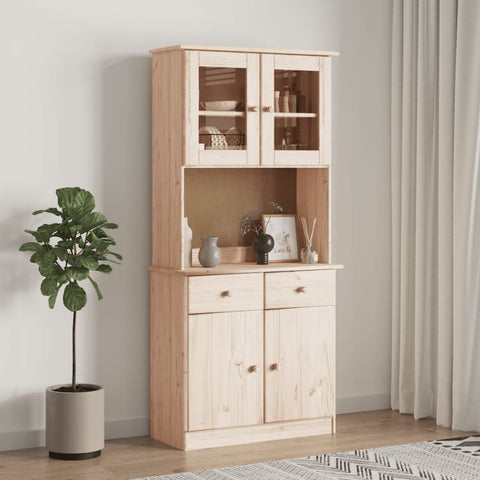 Highboard ALTA 77x35x165 cm Solid Wood Pine 3187773