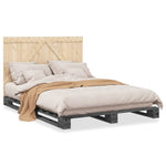 Bed Frame without Mattress Grey 140x200 cm Solid Wood Pine 3281564