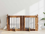 Dog Gate with Stands 4 pcs Old Wood 60 x 80 cm Engineered Wood 892101