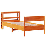 Bed Frame without Mattress Wax Brown 90x200 cm Solid Wood Pine 3306197
