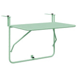 Hanging Balcony Table Folding Mint Green 60 x 39 x 65 cm Steel 42008072