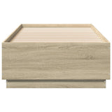 Bed Frame with LED without Mattress Sonoma Oak 90x200 cm 3209634