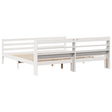 Bed Frame with Headboard without Mattress White 200x200 cm 3306693