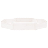 Sandbox with Seats White Octagon Solid Wood Pine 825017