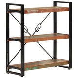 3-Tier Bookcase 77x30x80 cm Solid Wood Reclaimed and Iron 351109