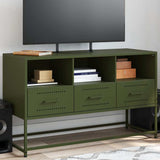 TV Cabinet Olive Green 100.5x39x60.5 cm Steel 846546
