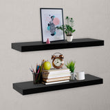 Floating Wall Shelves 2 pcs Black 80x20x3.8 cm 288202