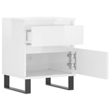 Bedside Cabinets 2 pcs High Gloss White 40x35x50 cm Engineered Wood 830689