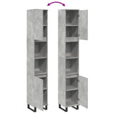 Bathroom Cabinet Concrete Grey 30x30x190 cm Engineered Wood 857201
