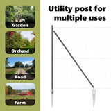 Ground Spike Fence Post 13 pcs Grey Powder-Coated Steel 42004265