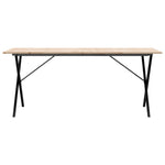 ZNTS Dining Table X-Frame 180x90x75 cm Solid Wood Pine and Steel 3282700