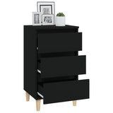 ZNTS Bedside Cabinet Black 40x35x70 cm Engineered Wood 819661