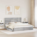 Storage Bed Grey Sonoma 200 x 200 cm Engineered Wood 3411877