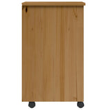 Rolling Cabinet with Drawers "MOSS" Honey Brown Solid Wood Pine 4015783