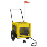 Pet Bike Trailer Yellow and Black Oxford Fabric and Iron 93945