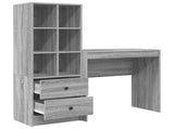 Desk with Drawer with Shelf with Storage 2 pcs Grey Sonoma 3337318