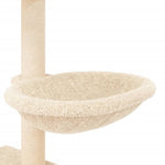 ZNTS Cat Tree with Sisal Scratching Posts Cream 117 cm 172118