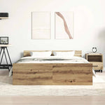 ZNTS Bed Frame without Mattress Artisan Oak 120x200cm Engineered Wood 3328733