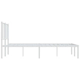 Metal Bed Frame without Mattress with Headboard White 135x190cm 352528