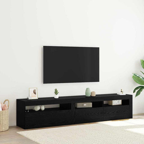 TV Cabinets 2 pcs Black oak 195 x 35 x 40 cm Engineered wood 3332494