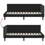 Corner Bed Frame with Headboard Black 90 x 200 cm Velvet 42016433