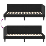 Corner Bed Frame with Headboard Black 100 x 200 cm Velvet 42016443