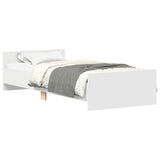 Bed Frame without Mattress White 100x200 cm Engineered Wood 835932