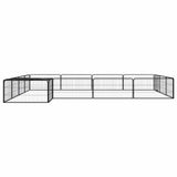 16-Panel Dog Playpen Black 100x50 cm Powder-coated Steel 3115978