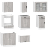 ZNTS 8 Piece Kitchen Cabinet Set Kalmar Grey Sonoma Engineered Wood 3314837