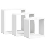 323952 Wall Cube Shelves 3 pcs White MDF