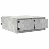 Coffee Table with Drawers Concrete Grey 100x100x40 cm 3328402