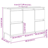 Sink Cabinet Old Wood 80x33x60 cm Engineered Wood 857129