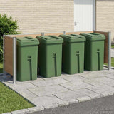 Garbage Bin Fence Brown 315 x 85 x 115 cm Aluminium and WPC 3429268