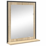 Bathroom Furniture Set with Shelf 3 pcs Brown Engineered wood 3345145