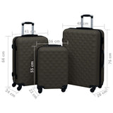 Hardcase Trolley Set 3 pcs Anthracite ABS 92417