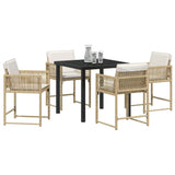 Garden Dining Set 5 pcs Beige Poly Rattan 3380757