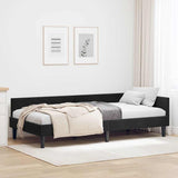 Corner Bed Frame Black 100 x 200 cm Velvet and Engineered wood 42016169