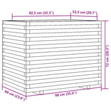 Garden Planter Wax Brown 90x60x72 cm Solid Wood Pine 3282646