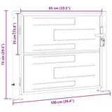 Garden Gate 85 x 70 cm Stainless Steel Silver Lockable 3402572