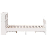 Bookcase Bed without Mattress White 150x200cm King Size Solid Wood Pine 3323024