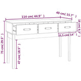 Console Table Grey 114x40x75 cm Solid Wood Pine 821756