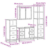 4 Piece Bathroom Furniture Set Grey Sonoma Engineered Wood 3301263