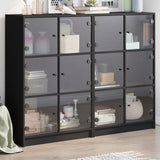 Bookcase Black Engineered wood, glass Large Bookcase 3206511