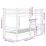 Bunk Bed without Mattress 75x190 cm Small Single Solid Wood Pine 3139844