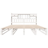 Bookcase Bed without Mattress White 180x200 cm Super King Solid Wood Pine 3323969