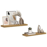 Wall Shelf 2 pcs Brown 90 x 23.5 x 3.8 cm Engineered Wood 42019954
