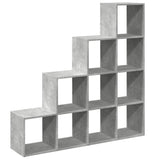 Room Divider Bookcase 4-Tier Concrete Grey 131.5x29x131.5 cm Engineered Wood 857970
