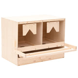 Chicken Laying Nest 2 Compartments 63x40x45 cm Solid Pine Wood 170652