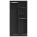 Wardrobe Black 100x50x200 cm Engineered Wood 3307766