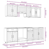 8 Piece Kitchen Cabinet Set Lucca High Gloss White Engineered Wood 3314833